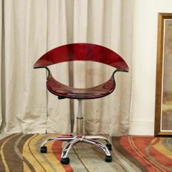 Elia Transparent Red Swivel Office Chair