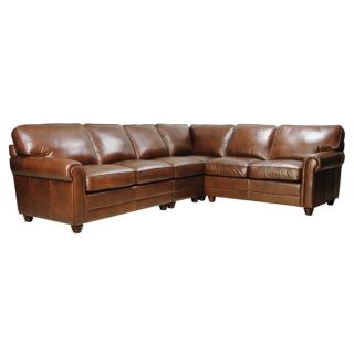 Alexi Havana 4 piece Top Grain Italian Leather Sectional Sofa Set