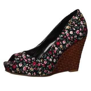 Unlisted by Kenneth Cole Fresh Faced Floral Peep toe Wedges
