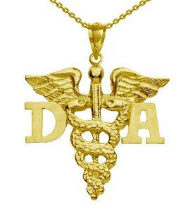NursingPin   Dental Assistant DA Charm with Necklace in