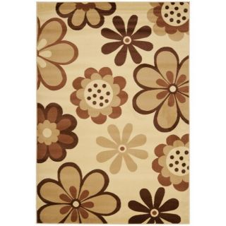 Fine spun Dasies Floral Ivory/ Brown Area Rug (4 x 57) Compare $91