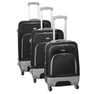 Mobility Dejuno Black 3 piece Expandable Spinner Luggage Set
