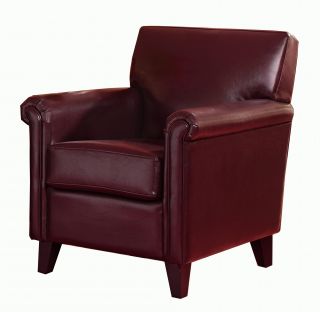 Christopher Knight Home Leeds Red Bonded Leather Club Chair