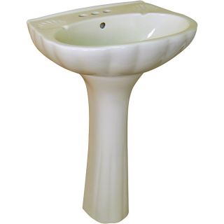 Ceramic 21.8 inch Biscuit Pedestal Bathroom Sink Today $169.99