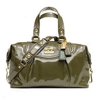 Coach Patent Audrey Satchel Handbag Purse Tote 14322 Olive