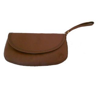 Lucky Brand Cowhide Leather Flap Wristlet Bourbon Brown