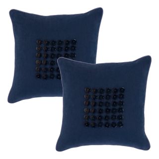 Button Navy Decorative Pillows (Set of 2)