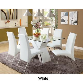 Chambers 7 piece Contemporary Glass Top Dining Set