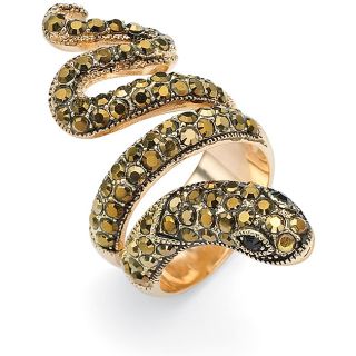 black and brown crystal snake ring msrp $ 72 00 sale $ 38 69 off