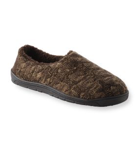 Muk Luks Neal Brown Cable Knit Slippers
