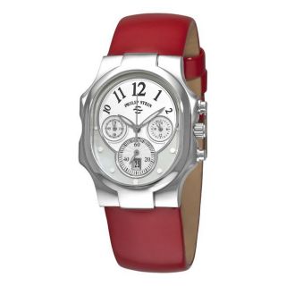 Philip Stein Womens Signature Classic Chrono Red Strap Watch