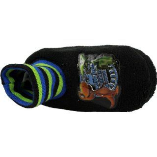 Dinosaur Train Buddy & Tiny Black Toddler Boys Sock Top Slippers 5/6