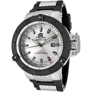 Invicta Mens Subaqua Black Rubber and Stainless Steel GMT Watch