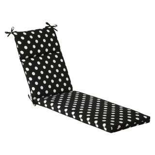 Pillow Perfect Outdoor Black/ White Polka Dot Chaise Lounge Cushion
