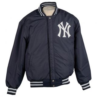 JH Designs Mens New York Yankees Reversible Wool Varsity Jacket