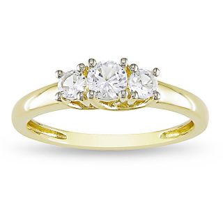 gold created white sapphire 3 stone ring msrp $ 399 60 sale $ 151 46