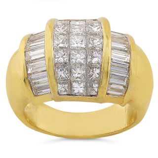 18k Yellow Gold 3ct TDW Pricness cut Diamond Ring