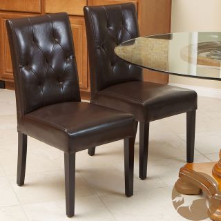 Christopher Knight Home Gentry Bonded Leather Brown Dining Chair (Set