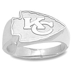 Kansas City Chiefs KC Logo Mens Ring   Sterling Silver