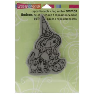 Stampendous Halloween Cling Rubber Stamp Kitty Candy Kiddo