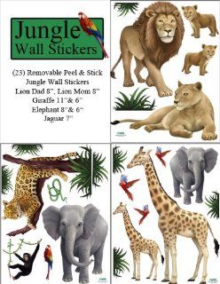 Jungle Animal Wall Decals (23) Peel & Stick Wild Jungle