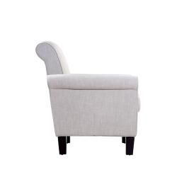Portfolio Hyde Khaki Sand Linen Transitional Arm Chair