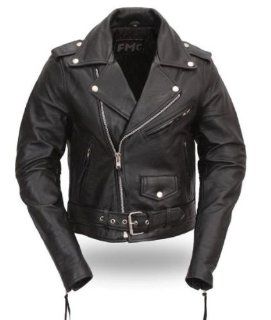First Classics Womens Classic Motorcycle Leather Jacket. Quilted