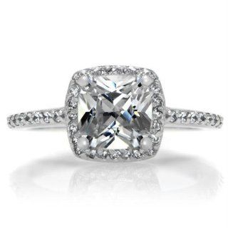 Liezels CZ Halo Cushion Cut Engagement Ring Size 11