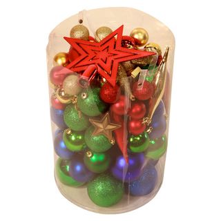 Bright Multi 100 piece Christmas Ornament Kit