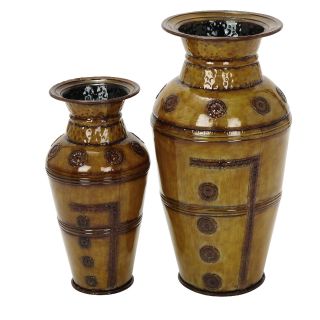 Morocco Large Rustic Decorative Metal Vase (Set of 2)