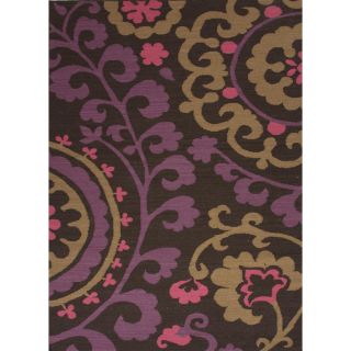 Flat Weave Floral Pink/ Purple Wool Rug (36 x 56) Today $98.99 Sale