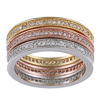 over silver tri color stackable ring set msrp $ 165 00 sale $ 62 99