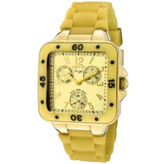 Invicta Womens Angel Gold Dial Gold Rubber Watch