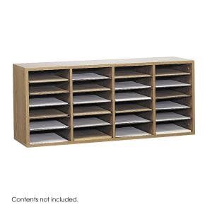 Safco Wood Adjustable Literature Organizer, 24 Compartment