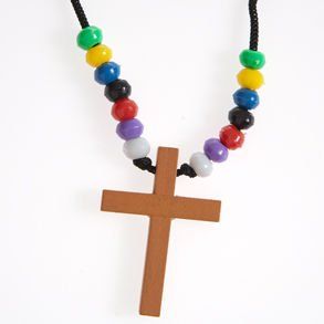 Wooden Cross Bead Necklace Toys & Games