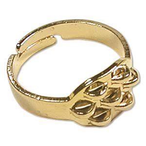 Gold Plated Adjustable Ring Blank With 8 Loops (6) 85003
