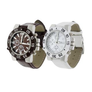 Geneva Platinum Mens Simulated Leather Strap Watch Today $19.49 3.8