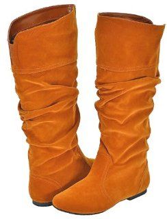 Qupid Neo 144 Rust Velvet Women Casual Boots Shoes