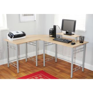 shaped Natural Computer Desk Today $126.99 3.5 (2 reviews)