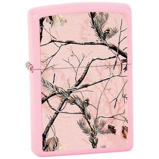 Zippo Matte Pink Finish and Realtree APG Pink Camo Pattern Lighter
