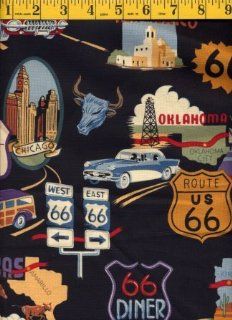 Quilting Fabric Alexander Henry Route 66 Arts, Crafts