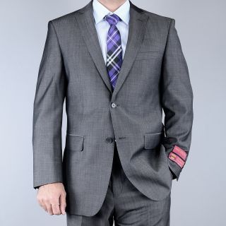 Mantoni Mens Grey Sharkskin 2 button Wool Suit Today $189.99