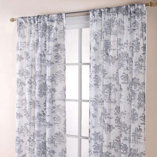 Toile Black/ White 84 inch Sheer Curtain Panels