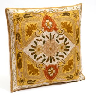 Kashmiri Floral Chain Stitched Cushion Cover (India)
