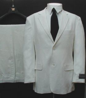  New Mens Two Button Super 150s White Linen Summer Suit Clothing