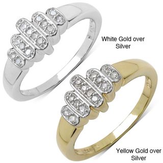 Malaika 14k Gold over Silver 1/10ct TDW Diamond Ring Today $59.99