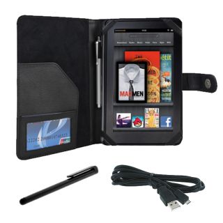  Kindle Fire Black Leather Case/ Stylus Pen/ USB Cable