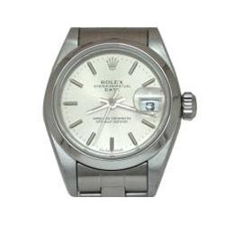 Pre owned Rolex Womens Stainless Steel Oyster Band Watch