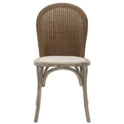 La Rochelle Antiqued Oak Finish Taupe Side Chair (Set of 2