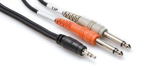 Hosa CMP153 Y Cable 1/8 Inch TRS to Dual 1/4 Inch TS Cable